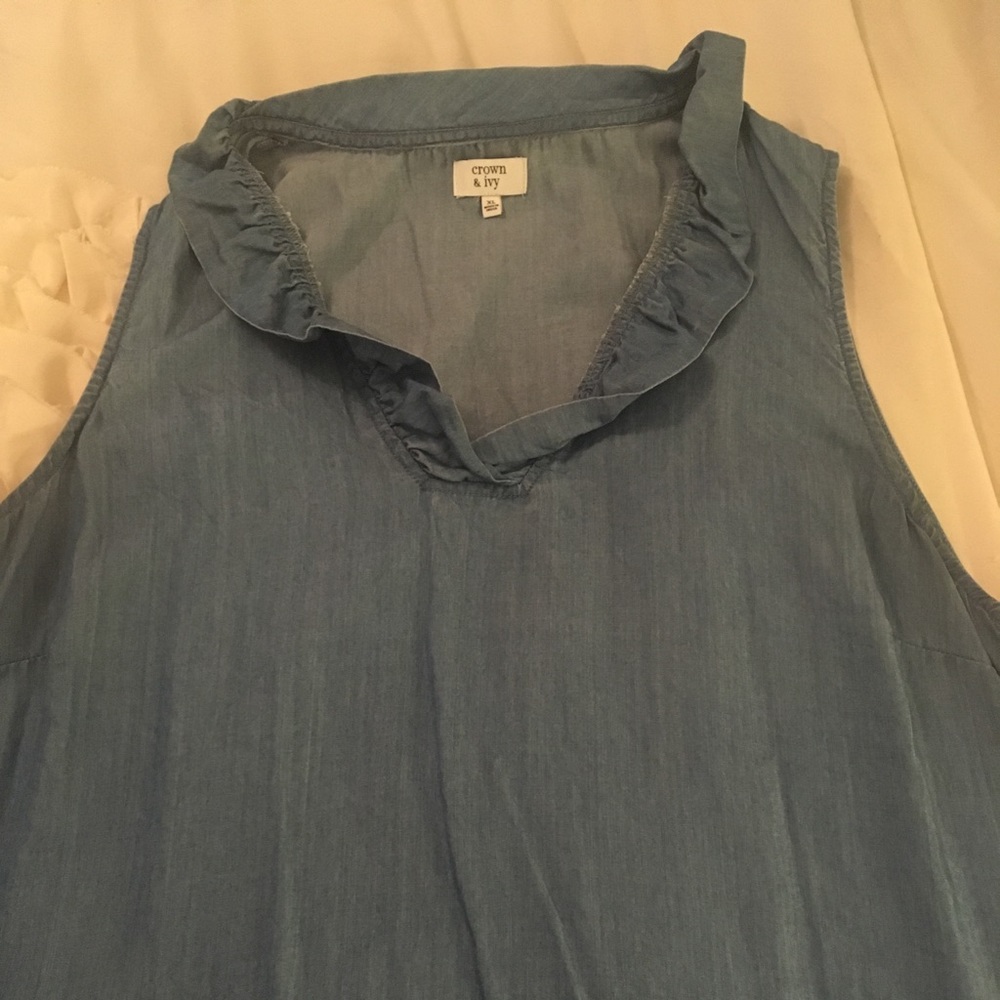 Chambray Sleeveless Top